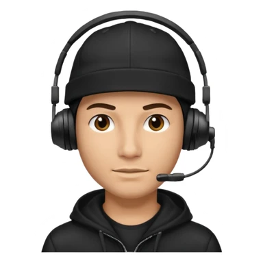 HACKER WITH HEADSET BLACK CAP HANDSOME sticker