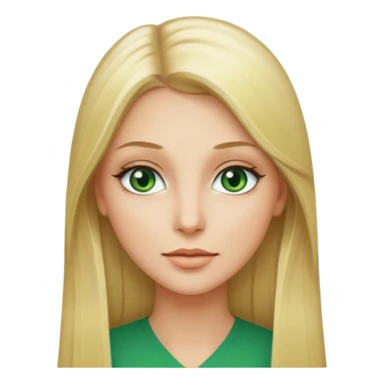 adult female with long straight blonde hair and green eyes sticker