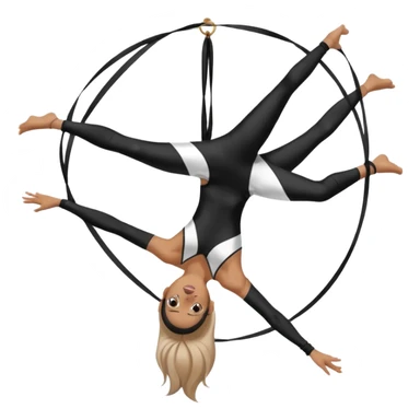 Acrobacias aéreas en tela mujer blanca con negro  sticker