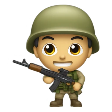 soldado combatiendo fusil ak sticker