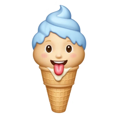 Licking ice cream cone sticker
