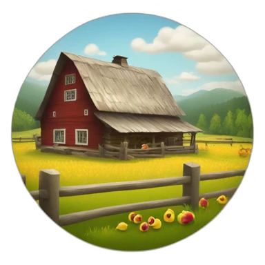 Tradition latvian farmstead  sticker