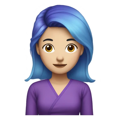 Canadian-Vietnamese-Chinese person with purple and blue hair and purple dress sticker