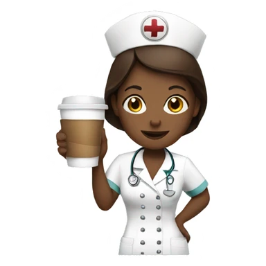 Nurse with coffeee sticker