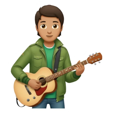Guitarist + green jacket. sticker