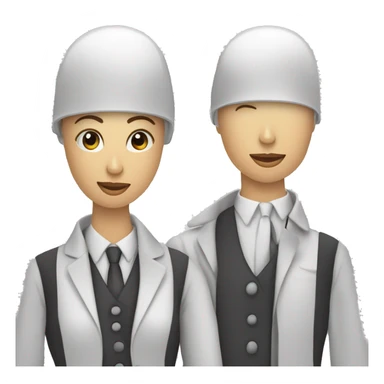 deux personnes qui mange de manière professionnelle comme des mannequins sticker