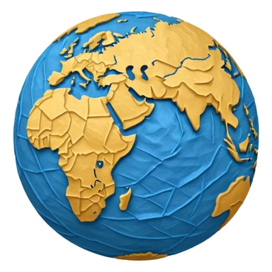 Papier-Mâché only Globe , with more paper feel sticker