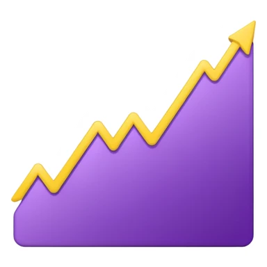 A purple and yellow line chart sticker