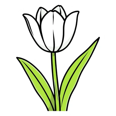 White tulip sticker