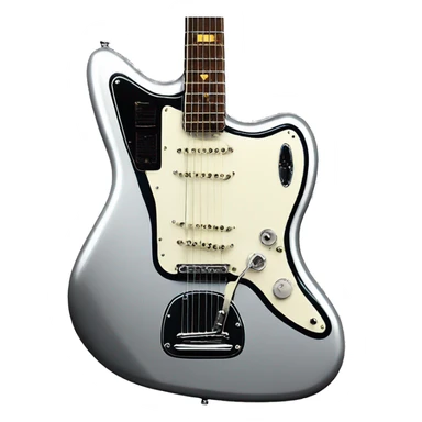vintage silver chrome fender jazzmaster guitar sticker