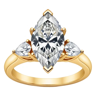 marquise diamond gold engagement ring sticker
