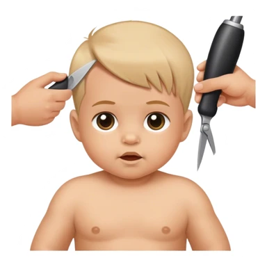 Baby hair cutting  sticker