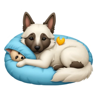 White Belgian shepherd dog sleeping sticker