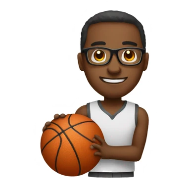 basketball as a nerd sticker
