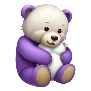 teddybear hufging pengiun💜 sticker
