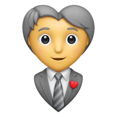  grey heart with necktie  sticker