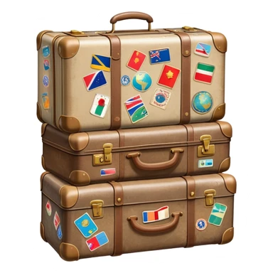 Suitcase with travel stickers from different countries sticker