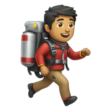 peruvian man with jetpack sticker