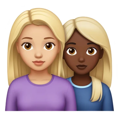 3 girls 2 light skin 1 dark skin sticker