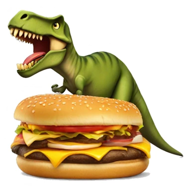 T-rex eating a cheeseburger  sticker