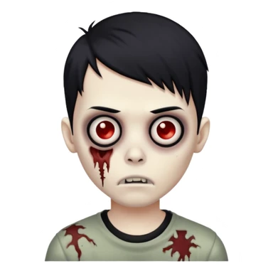 zombie boy emo with black hair  sticker