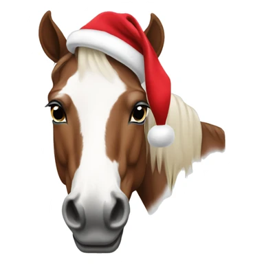 Paint horse wearing santas hat sticker