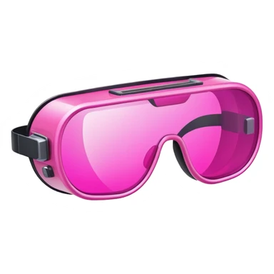 futuristic pink welding glasses, sleek design with bright pink lenses, no frame, high-tech protective eyewear sticker