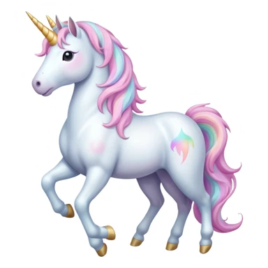 Fullbody White unicorn with pastel color mane  sticker