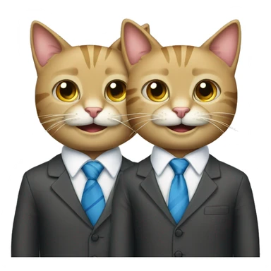 two happy business cats in ties sticker