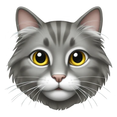 Grey long haired cat  sticker