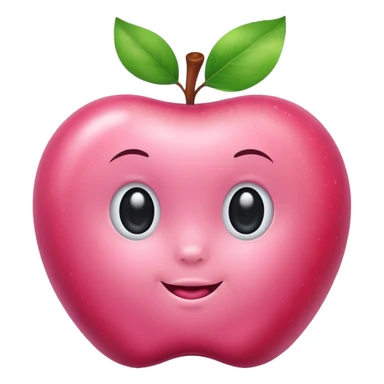 baby pink colored apple no face sticker