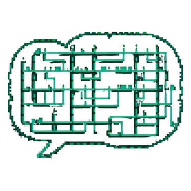 AI chat bubble with circuit patterns, digital conversation icon sticker