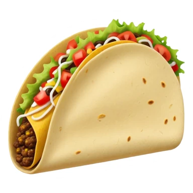 Ultra simple taco with most basic shape and flat colors sticker