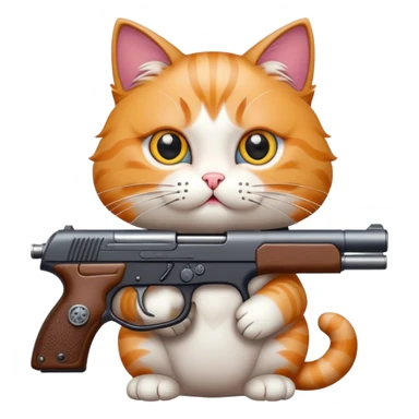 cat holding a gun sticker