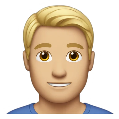 shaved white man with dark brown mid long hair sticker