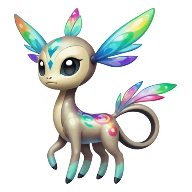 Colorful Shiny Edgy Cool Badass Painted Splashed Exotic Meloetta-Palkia-Stitch-Fakémon-creature-hybrid sticker
