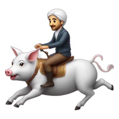 Iranian riding a pig sticker