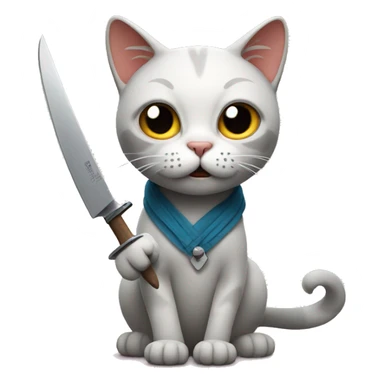 cat with knife sticker