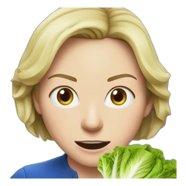 liz truss fighting a lettuce sticker