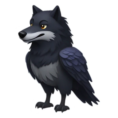 raven and wolf sticker