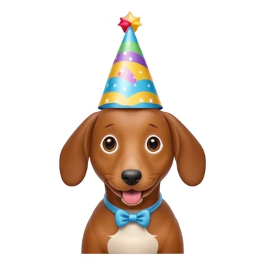 Sausage dog wearing party hat sticker