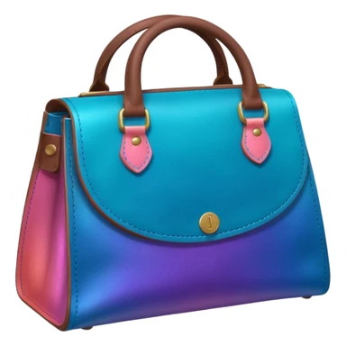 coins  pack in gradient of turquoise, blue, pink, purple, and coral color in leather bag sticker