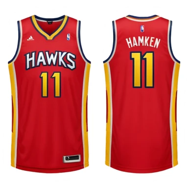 Atlanta hawks basketball jersey featuring the number 11, ios emoji style sticker