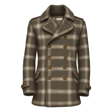 Plaid wool pea coat  sticker