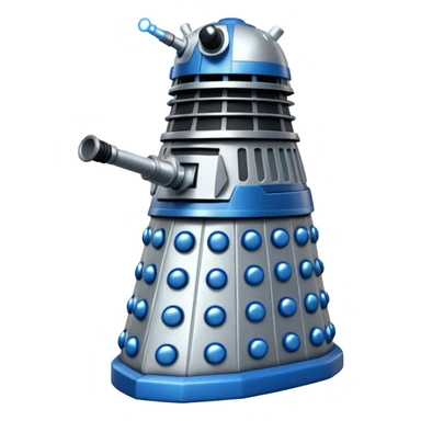 dalek silver and blue  sticker