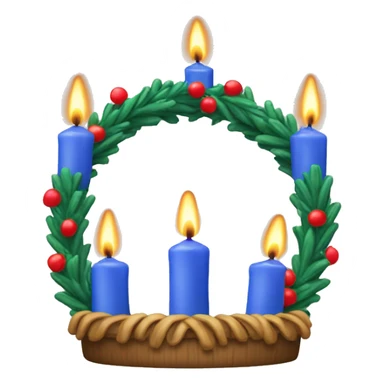 advent wreath with one blue candle burning sticker