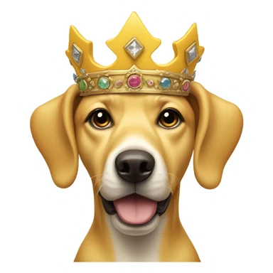 Yellow dog with a crown sticker