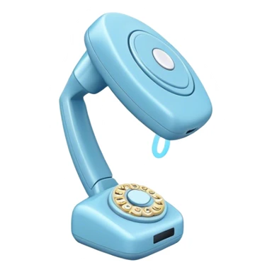 a phone that is spinning in the air. The back is light blue and everything is very bright sticker