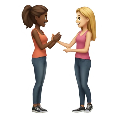 women saying hey to another women sticker