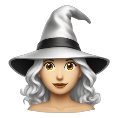 sorcière blanche chapeau noir mechante sticker